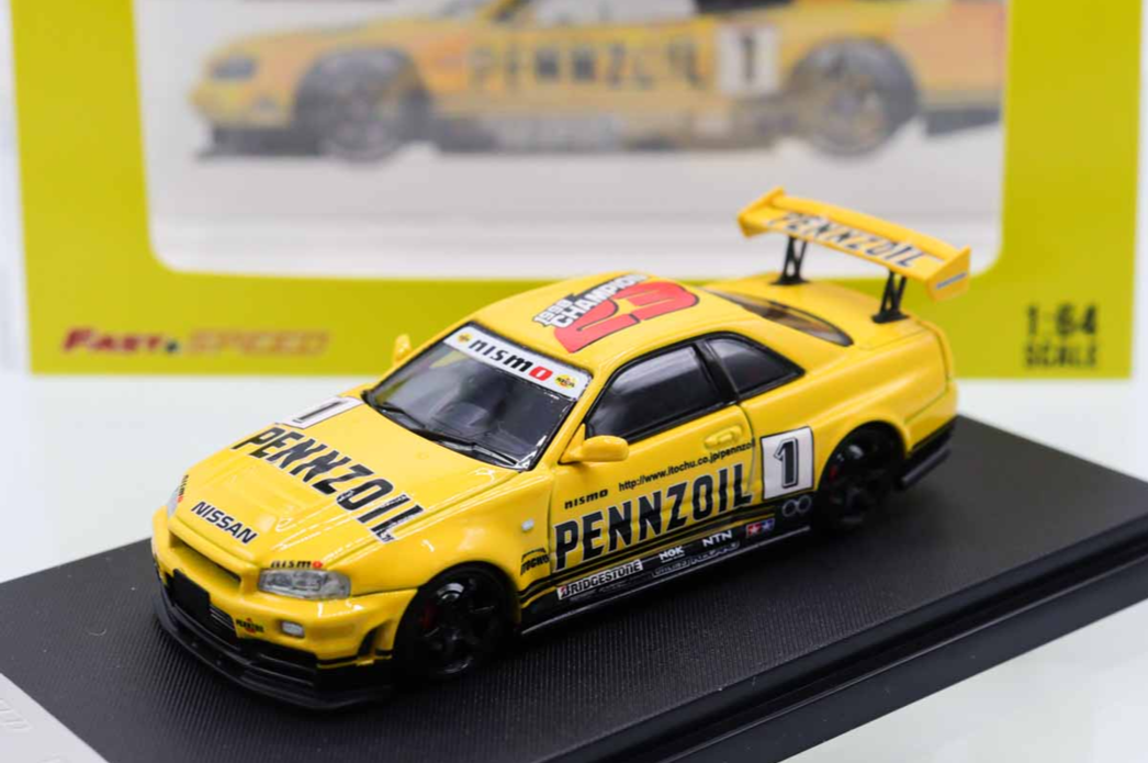 Fast & Speed Nissan Skyline GT-R R34 – Pennzoil Nismo #1 - 1:64 Scale
