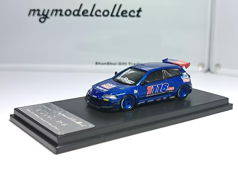 My Model Collect Honda Civic EK9 Type R – Blue Racing Livery -1:64 Scale