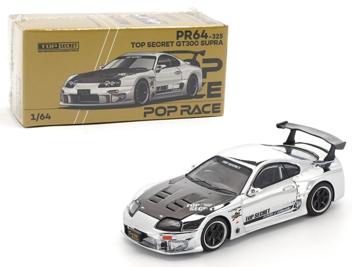 Pop Race Toyota Supra Top Secret GT300 Chrome - 1:64 Scale