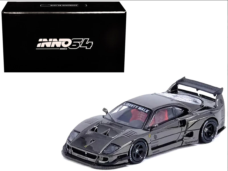 Inno64 LB Works Ferrari F40 – Dark Chrome Gunmetal - 1:64 Scale