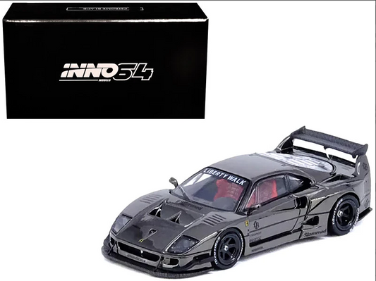 Inno64 LB Works Ferrari F40 – Dark Chrome Gunmetal - 1:64 Scale