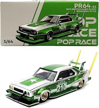 Pop Race Nissan Skyline C210 Kaido Racer – Bosozoku Style #210 - 1:64 Scale