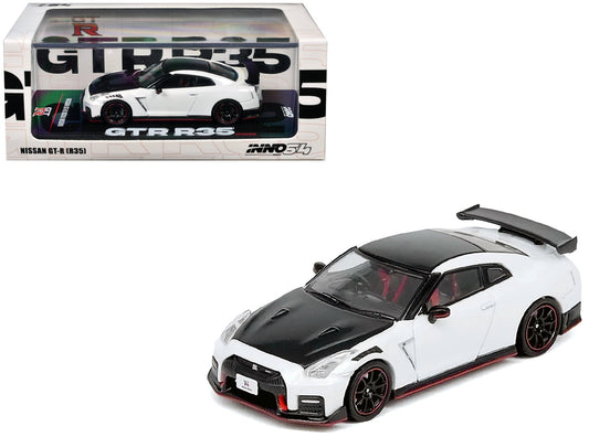Inno64 Nissan GT-R R35 Nismo 2019 Special Edition – White with Carbon Hood - 1:64 Scale