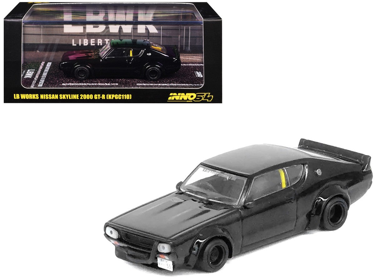 Inno64 LB Works Nissan Skyline 2000 GT-R KPGC110 – Matte Black - 1:64 Scale