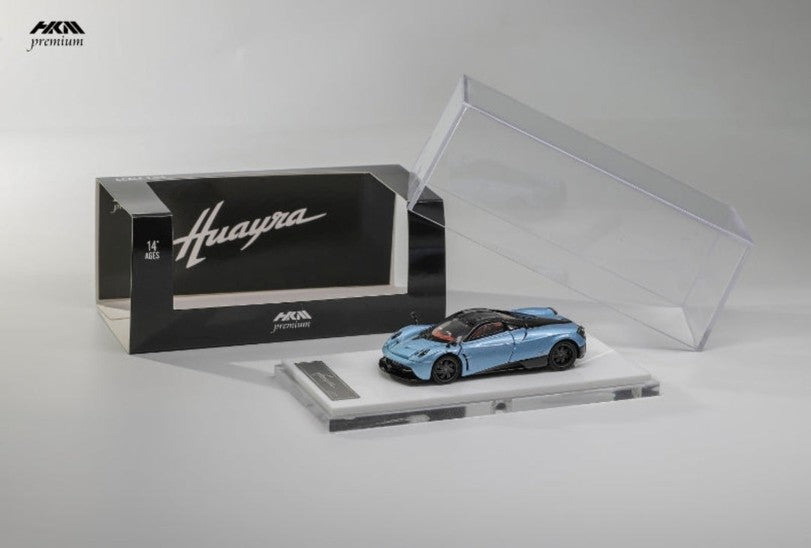 HKM Premium Pagani Huayra Blue – Doors & Hood Open – 1:64 Scale